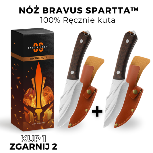(KUP 1, ZGARNIJ 2) NÓŻ BRAVUS SPARTTA™ • 100% RĘCZNIE KUTY